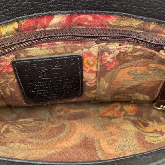 Brighton Vintage Croc Embossed Brown Leather Shoulder Bag - Picture 14 of 14